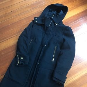 Zara trf pea coat with detachable hood